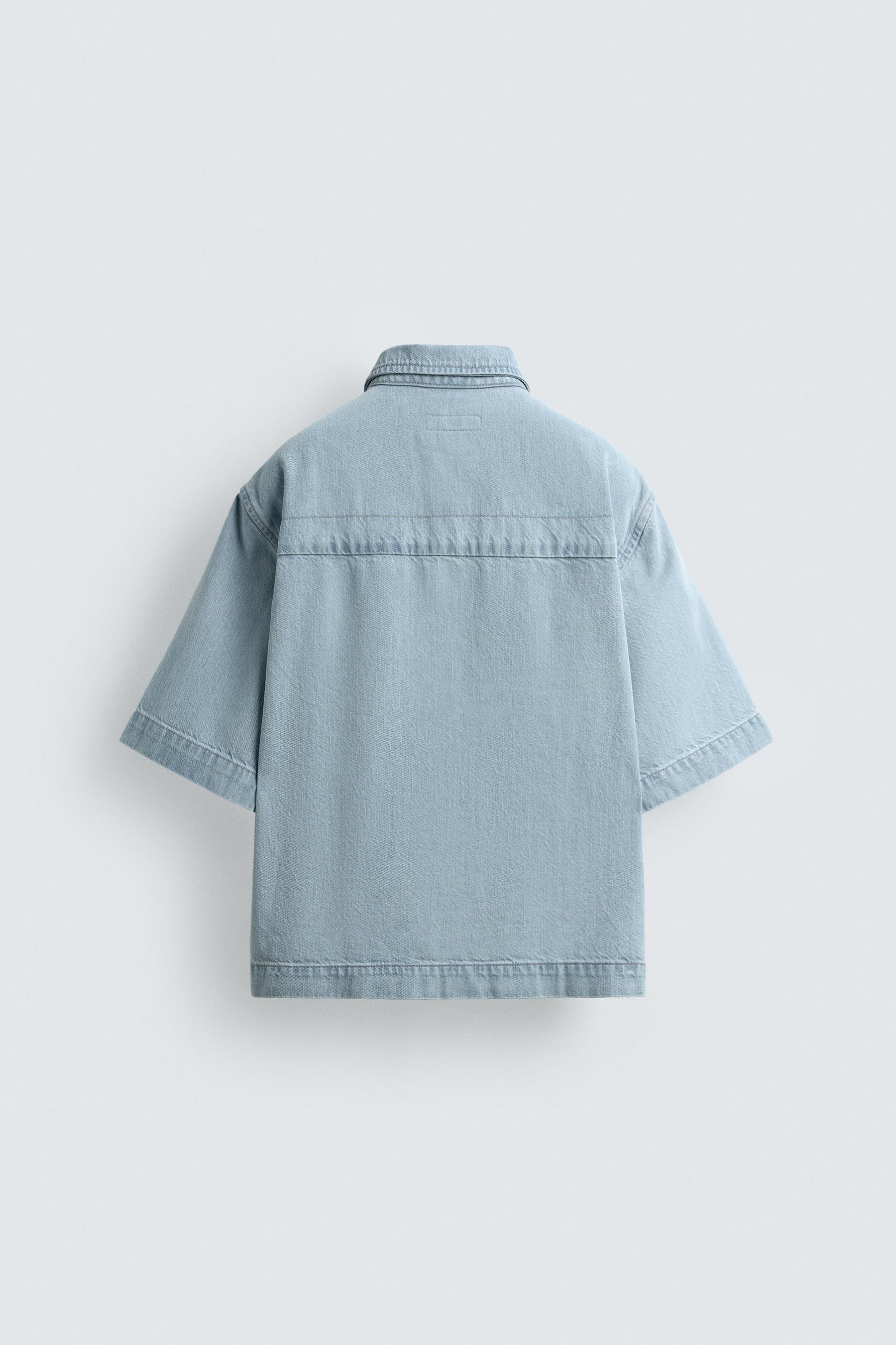 SHORT SLEEVE DENIM SHIRT - Image 8