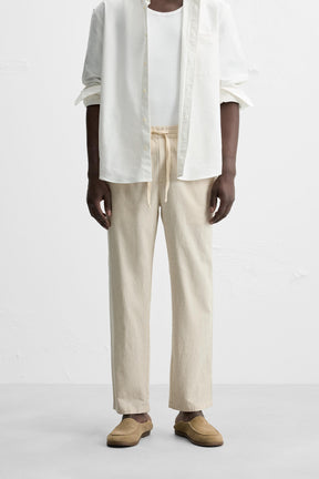 COTTON-LINEN RELAXED FIT TROUSERS - Image 2