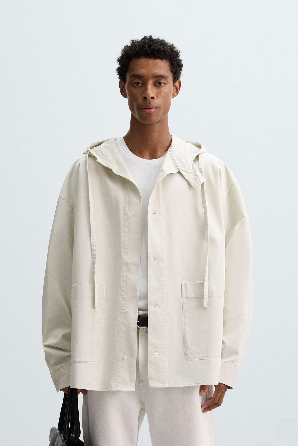 HOODED OVERSIZE FIT OVERSHIRT - Image 2