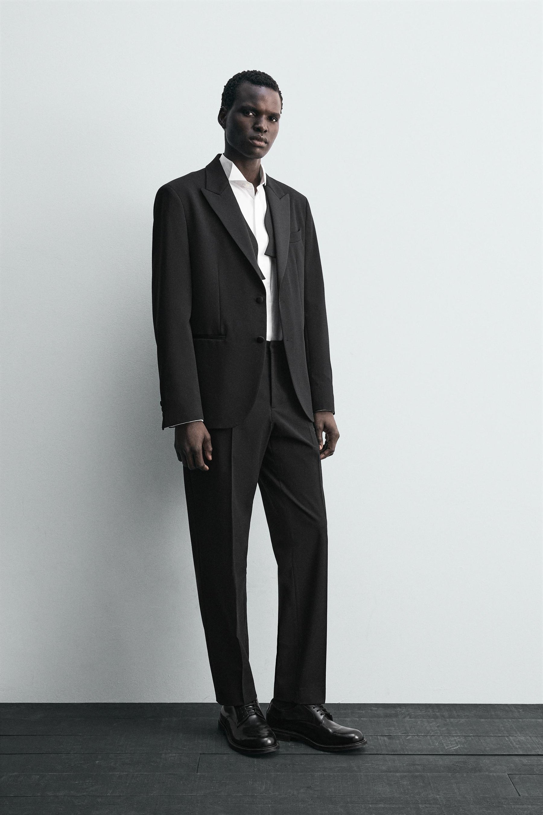 WOOL BLEND TUXEDO SUIT TROUSERS - Image 1