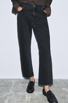 Mid-waist cigarette jeans