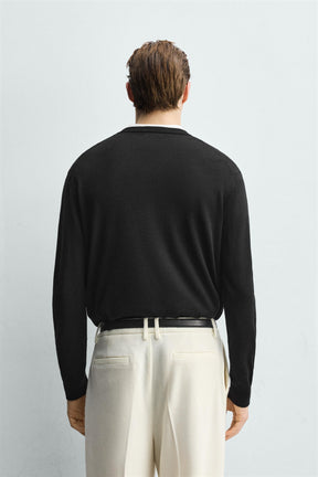 WOOL V-NECK JUMPER - Image 3