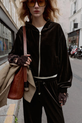 VELVET HOODIE JACKET - Image 2