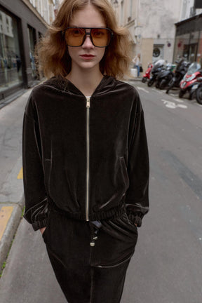 VELVET HOODIE JACKET - Image 5