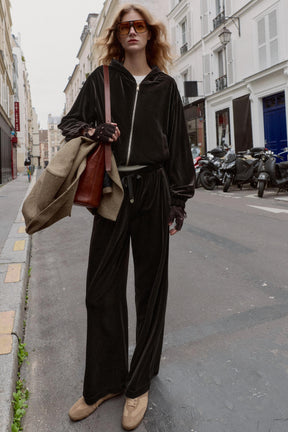 VELVET HOODIE JACKET - Image 1