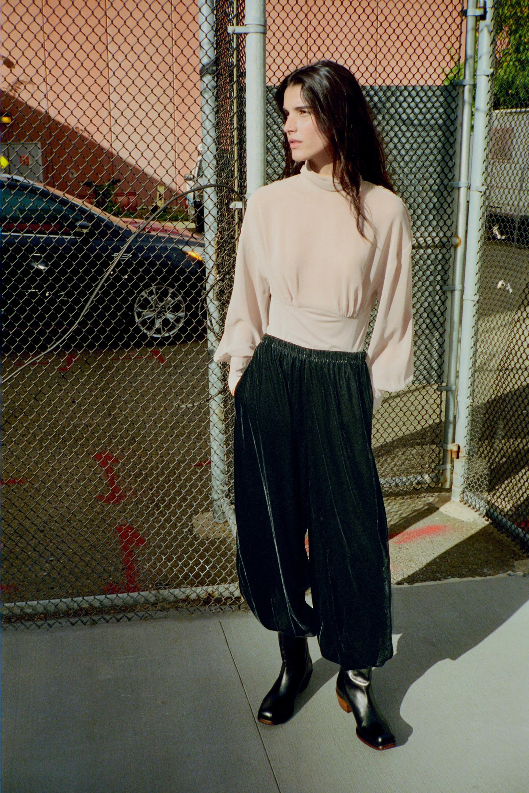 Georgette Bodysuit with Detail