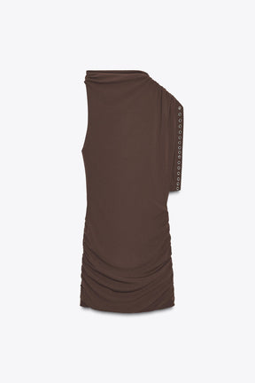 ASYMMETRIC SHORT DRESS WITH RUFFLES - Image 2