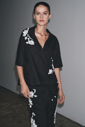 Beaded Embroidery Trousers