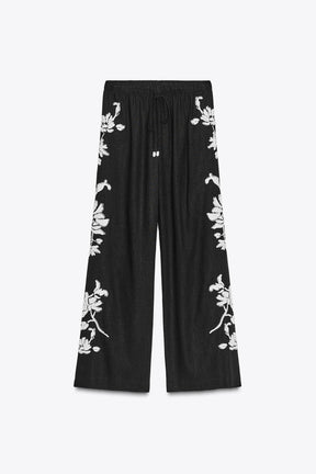 Beaded Embroidery Trousers