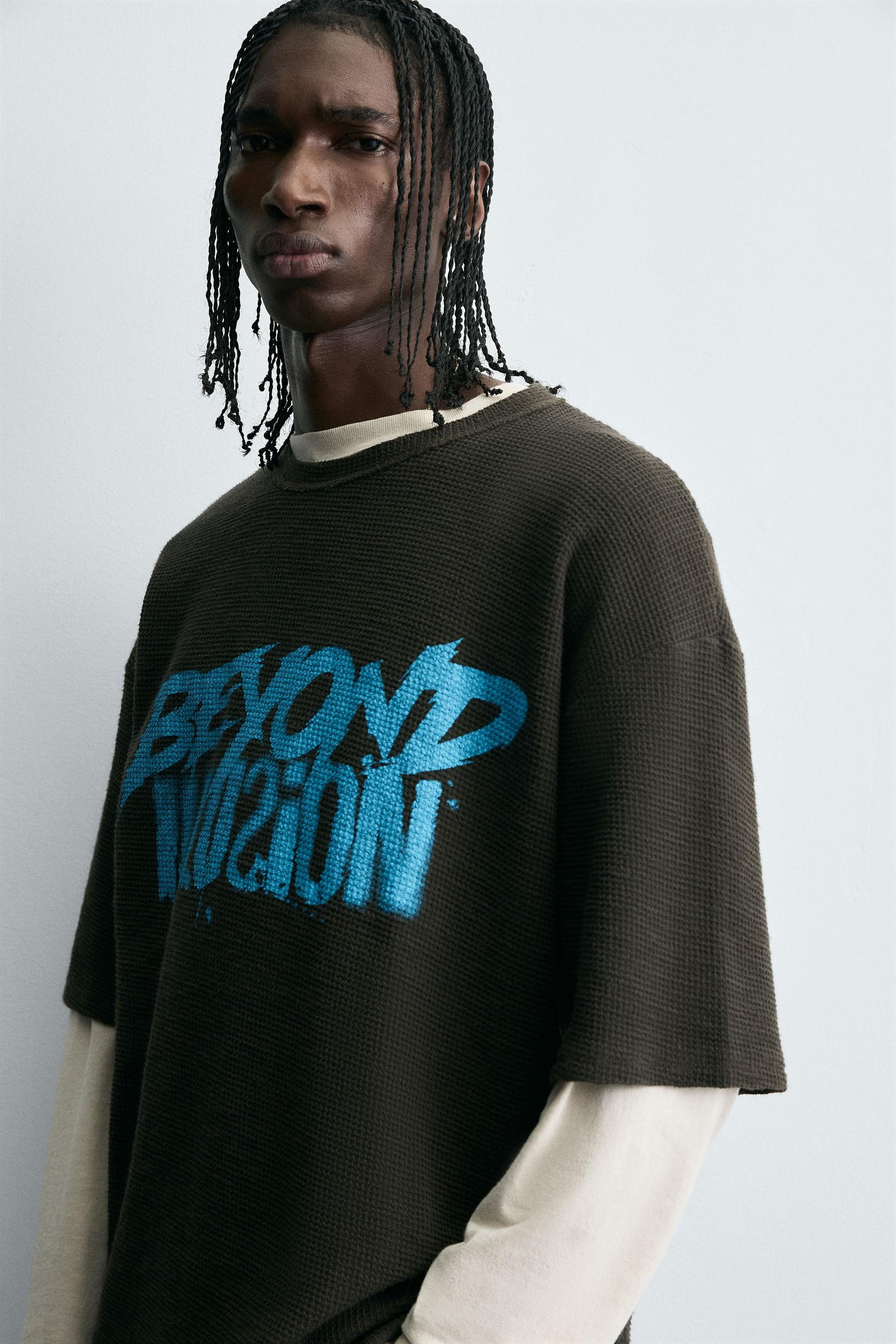 CONTRAST PRINT KNIT T-SHIRT - Image 6