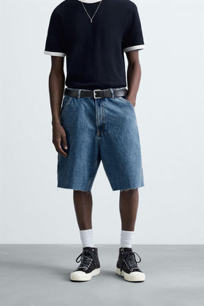 CARPENTER POCKET DENIM BERMUDA SHORTS - Image 2