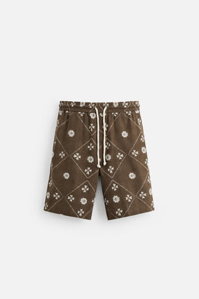 CONTRAST PRINT BERMUDA SHORTS - Image 7
