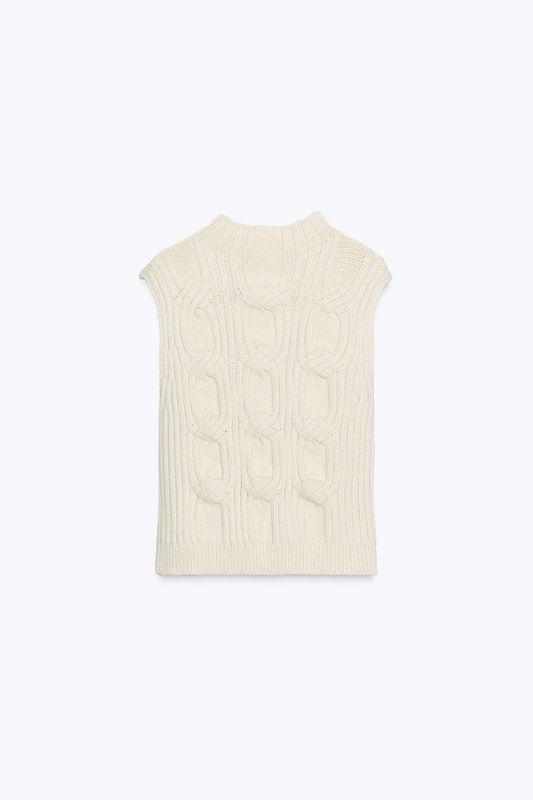 CABLE KNIT VEST - Image 5
