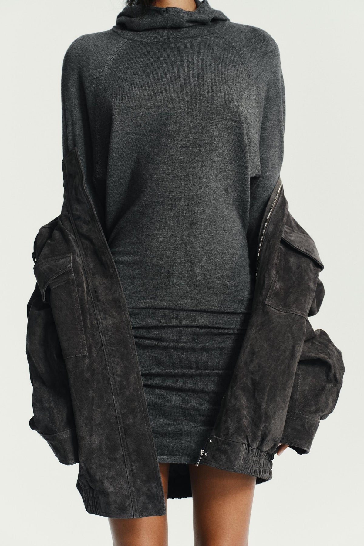 HOODIE KNIT MINI DRESS - Image 2