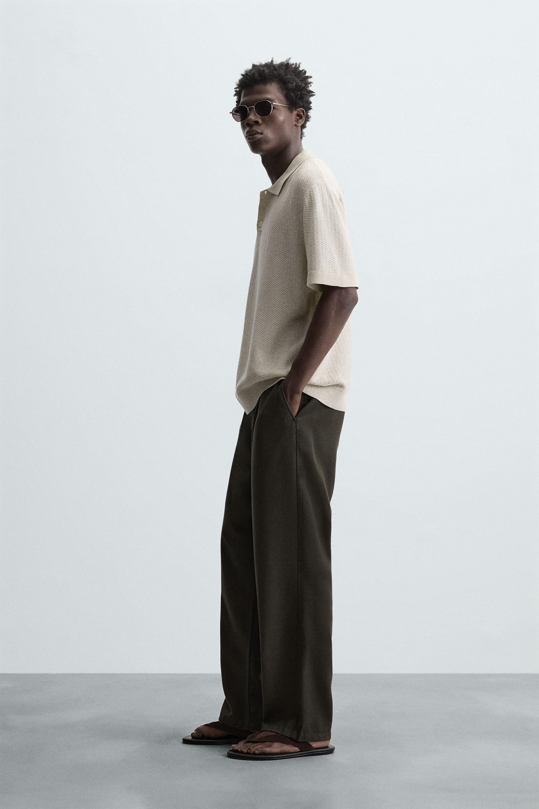 TEXTURED KNIT POLO SHIRT - Image 4