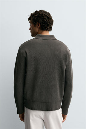 CHENILLE KNIT POLO SHIRT - Image 3
