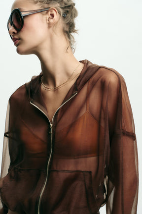 HOODED ORGANZA JACKET - Image 3