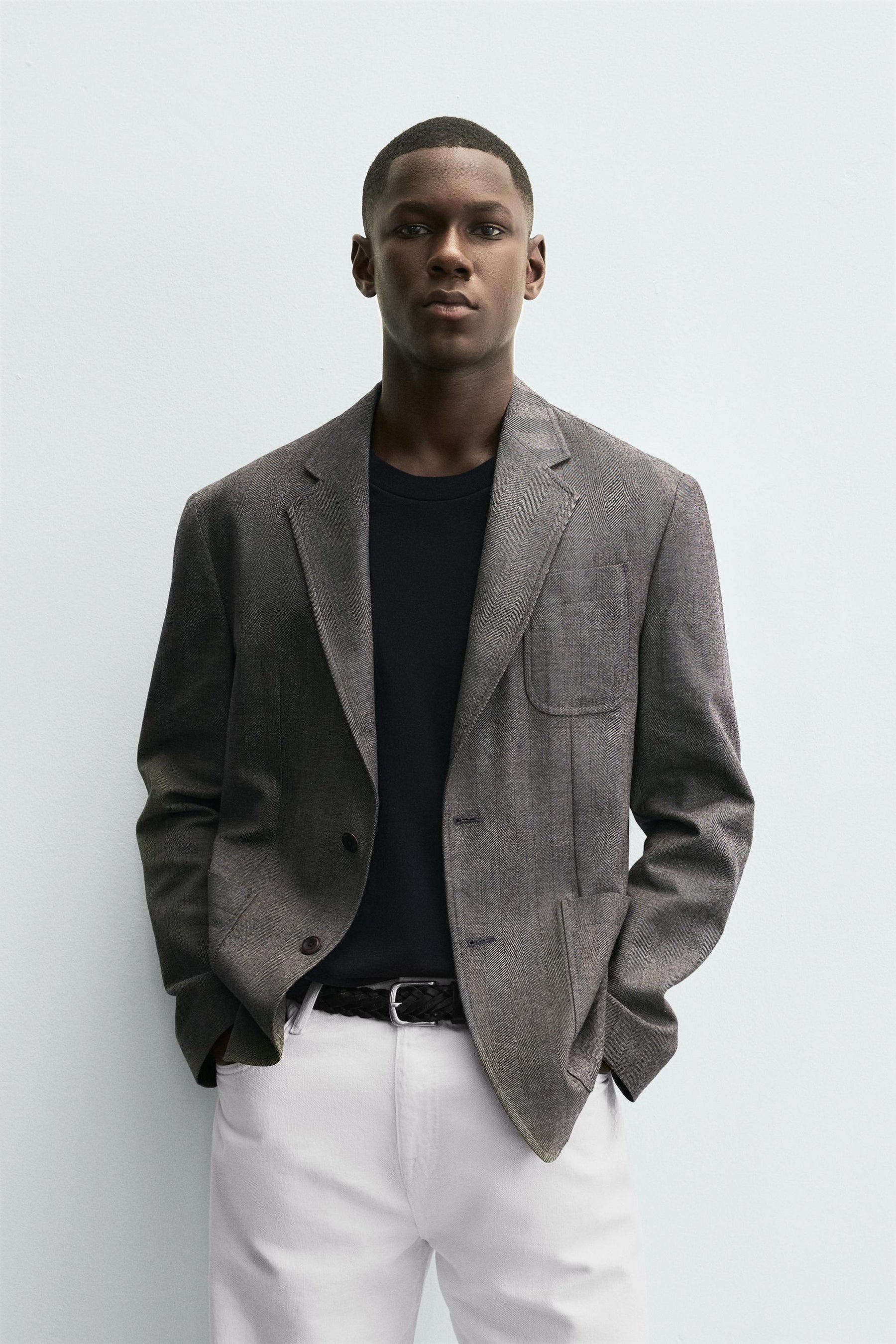 HERRINGBONE TEXTURED BLAZER - Image 2