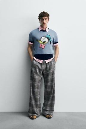 WIDE-LEG CHECK TROUSERS HARRY LAMBERT FOR X DISNEY - Image 1