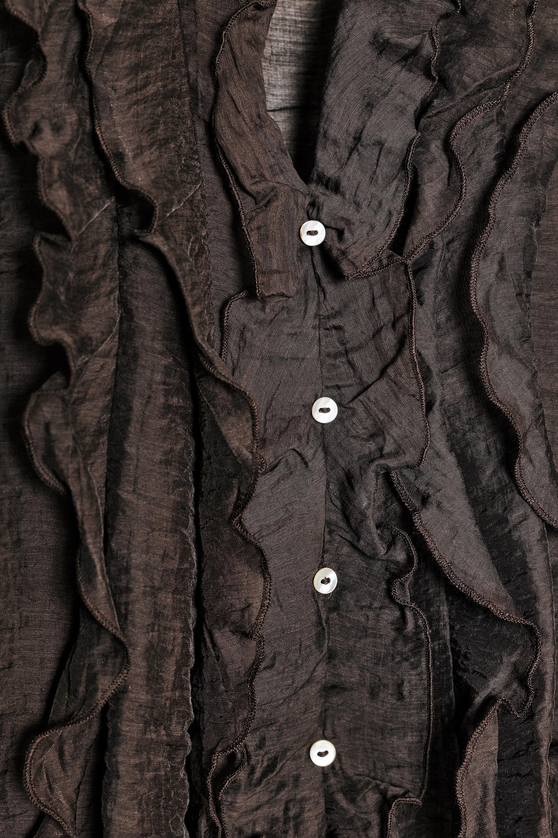 Ruffled Semi-Sheer Top