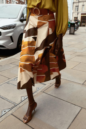 PRINTED POPLIN SKIRT