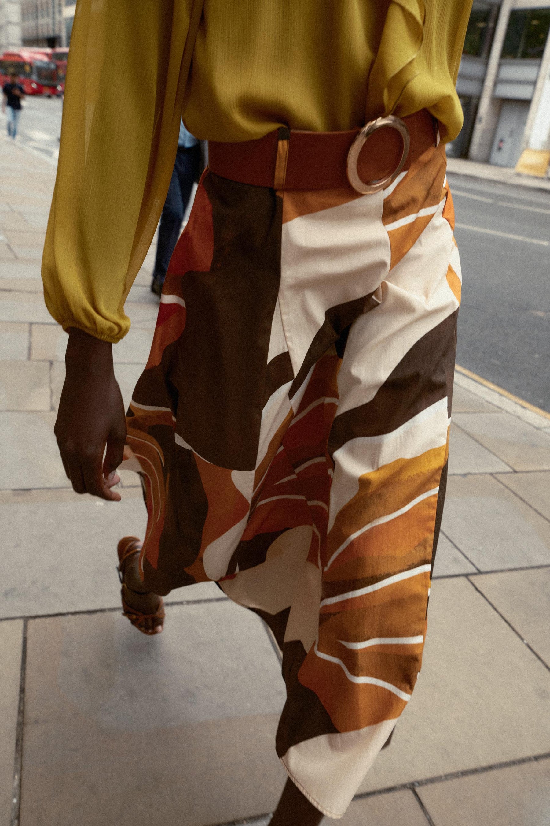 PRINTED POPLIN SKIRT