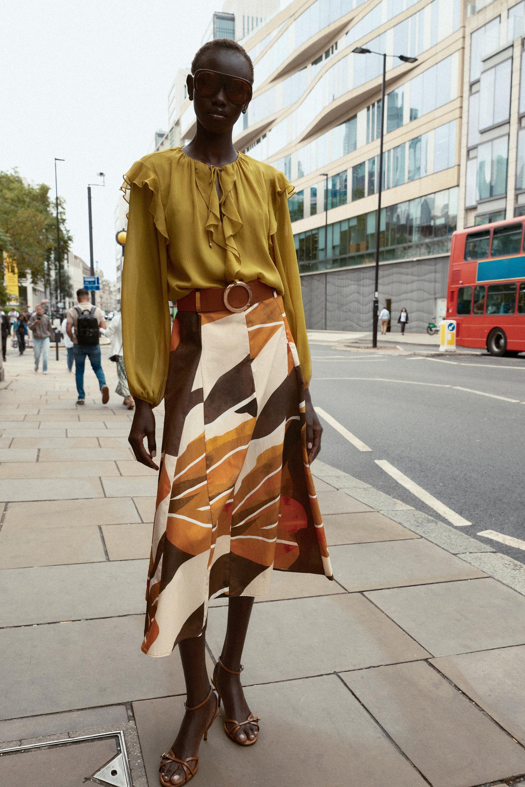 PRINTED POPLIN SKIRT