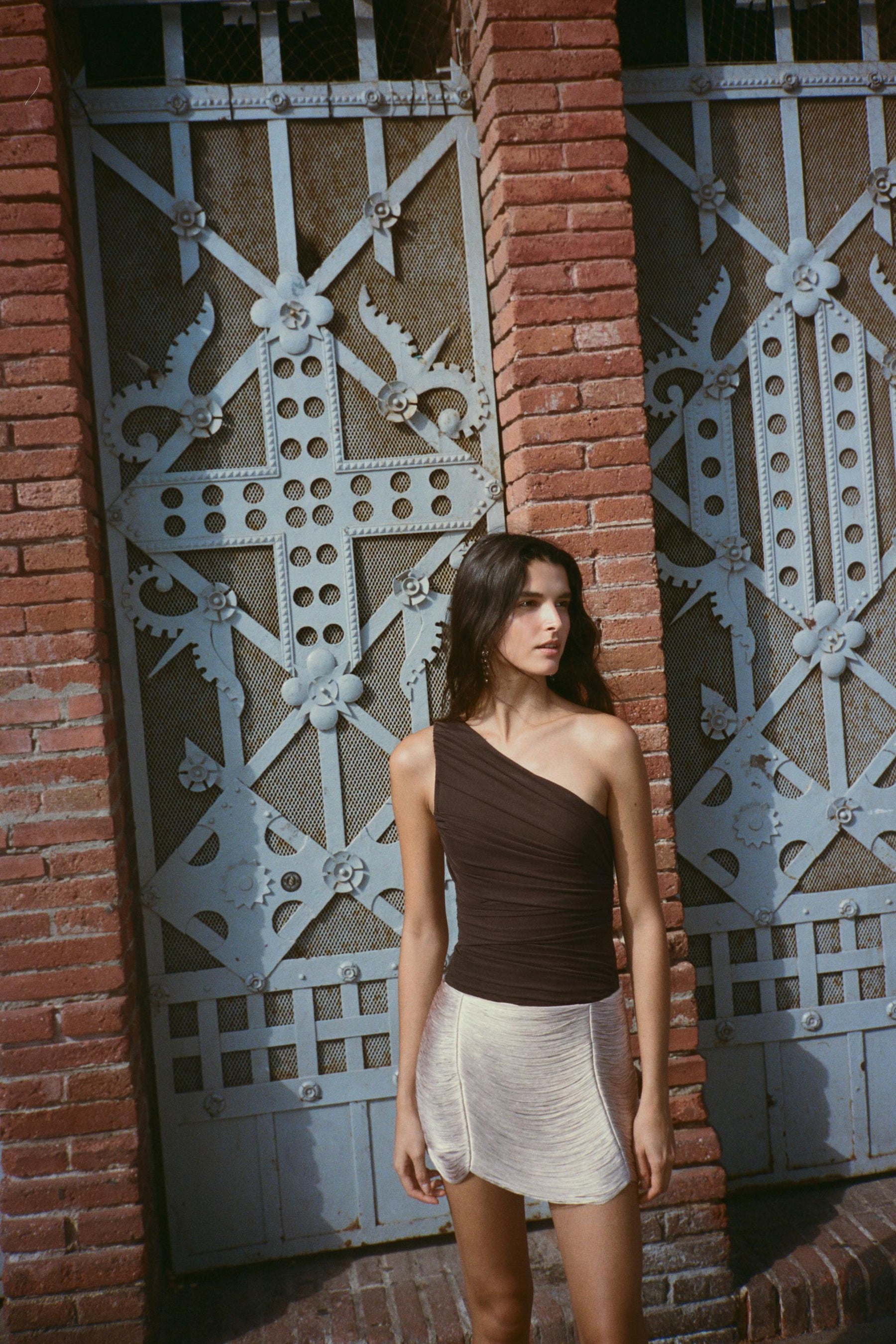 ASYMMETRIC TULLE BODYSUIT