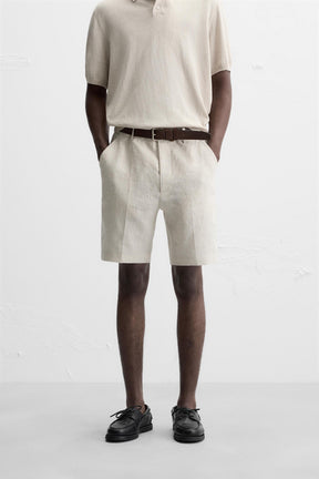 LINEN/COTTON BERMUDA SHORTS - Image 2