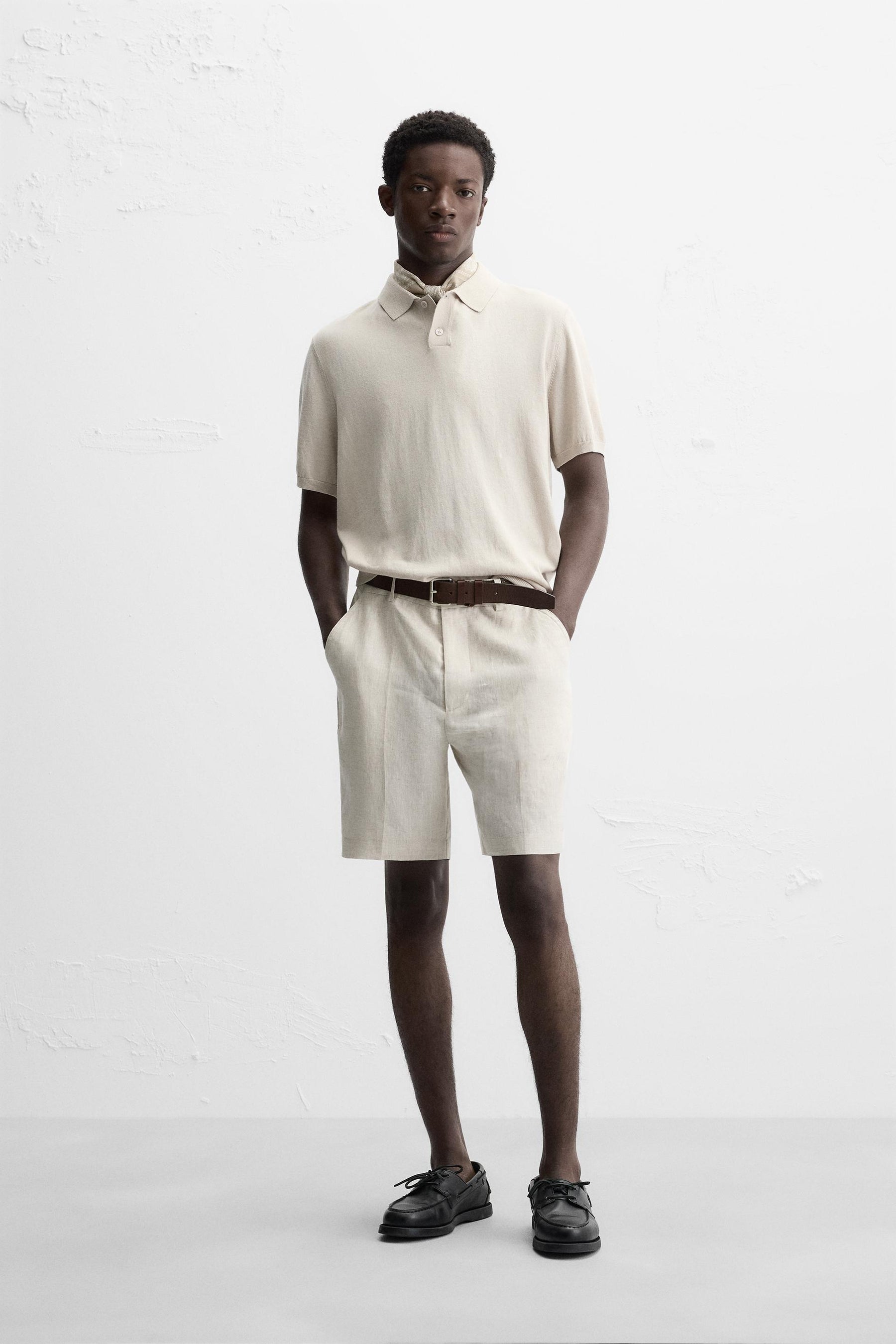 LINEN/COTTON BERMUDA SHORTS - Image 1