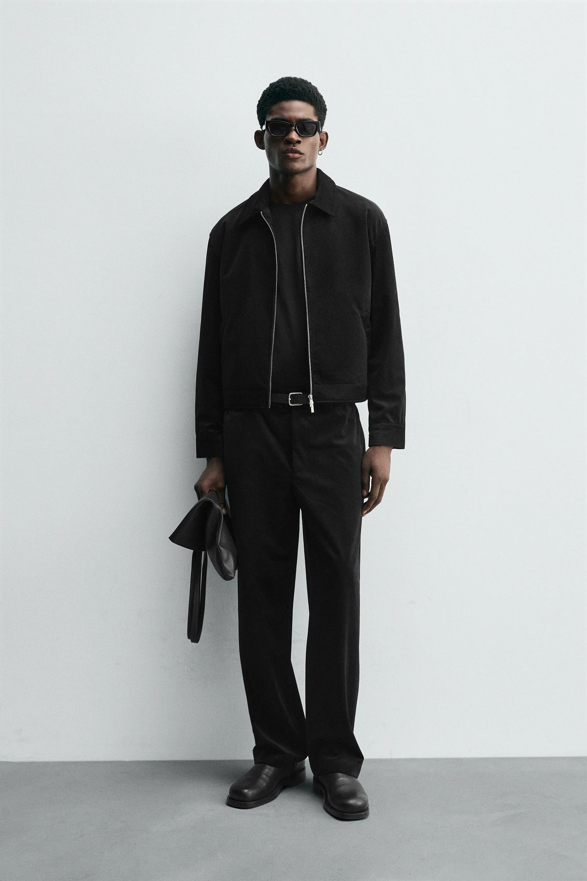 TEXTURED VELVET TROUSERS - Image 1