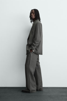 HERRINGBONE WOOL BLEND SUIT BLAZER - Image 4