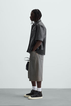 LEATHER EFFECT OVERSHIRT - Image 4