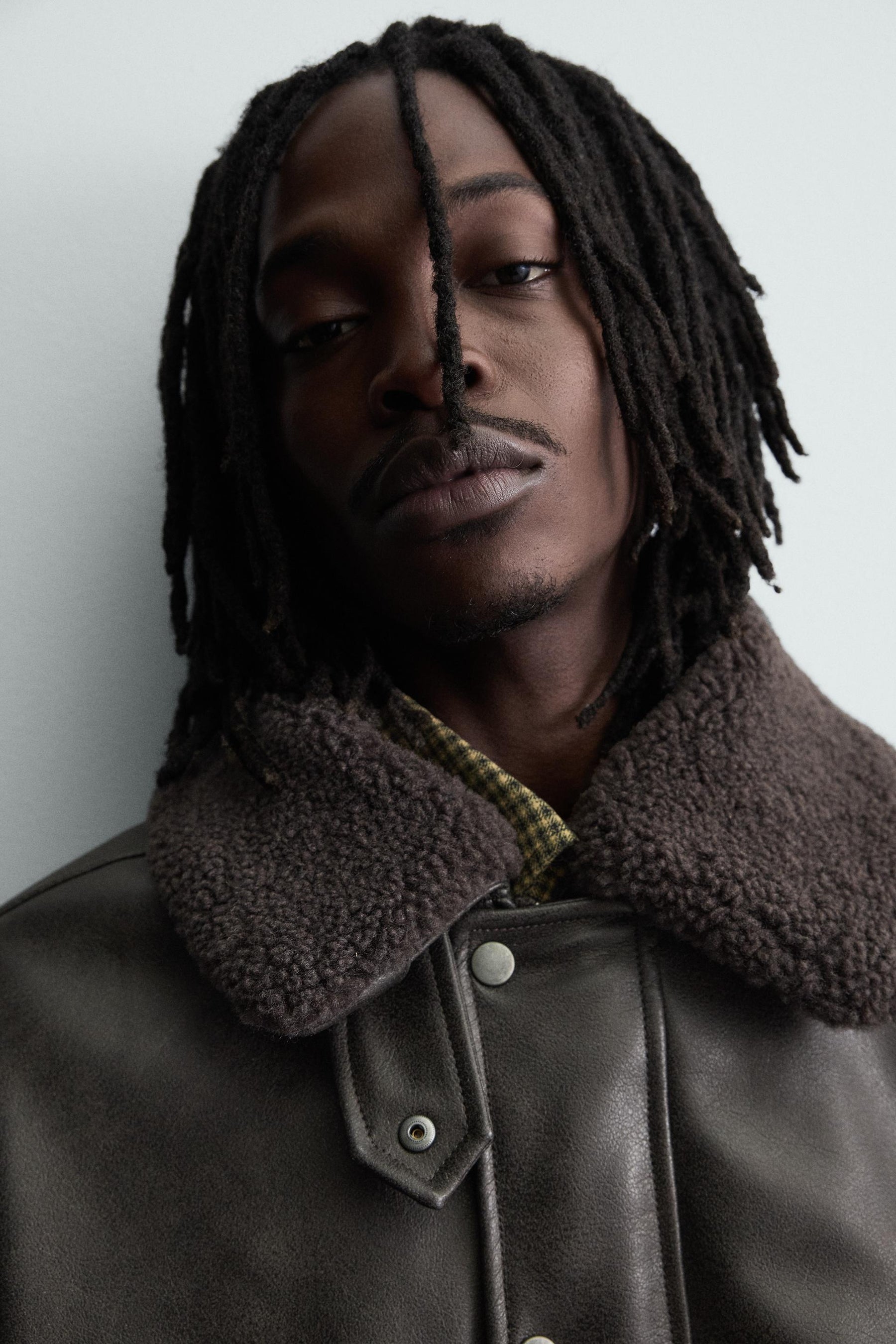 LEATHER EFFECT JACKET WITH DETACHABLE COLLAR - Image 5