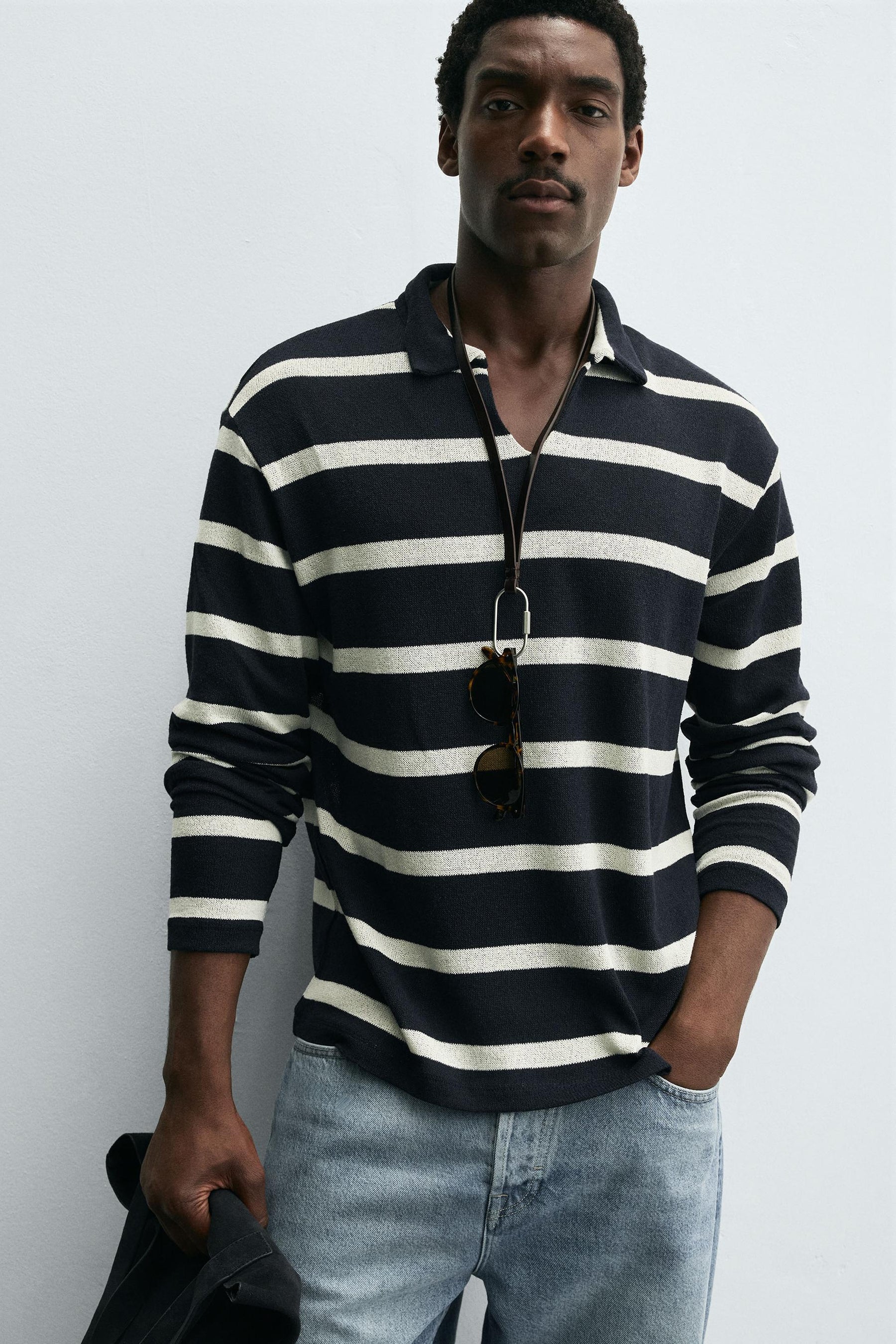 STRIPED JACQUARD POLO SHIRT - Image 6