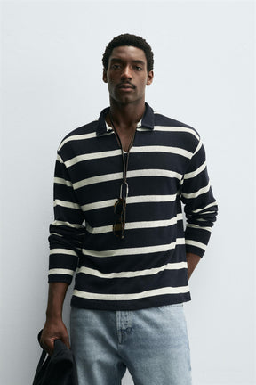 STRIPED JACQUARD POLO SHIRT - Image 2