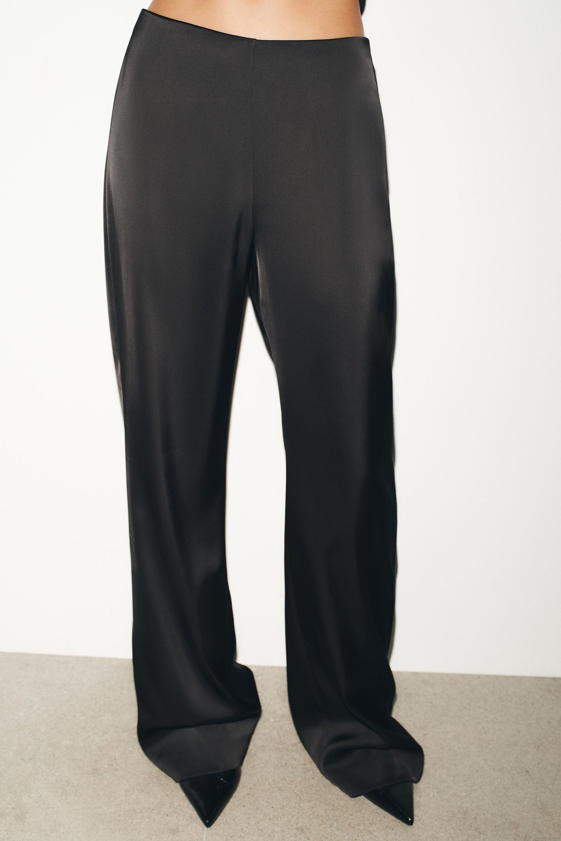 Satin High-Waist Trousers