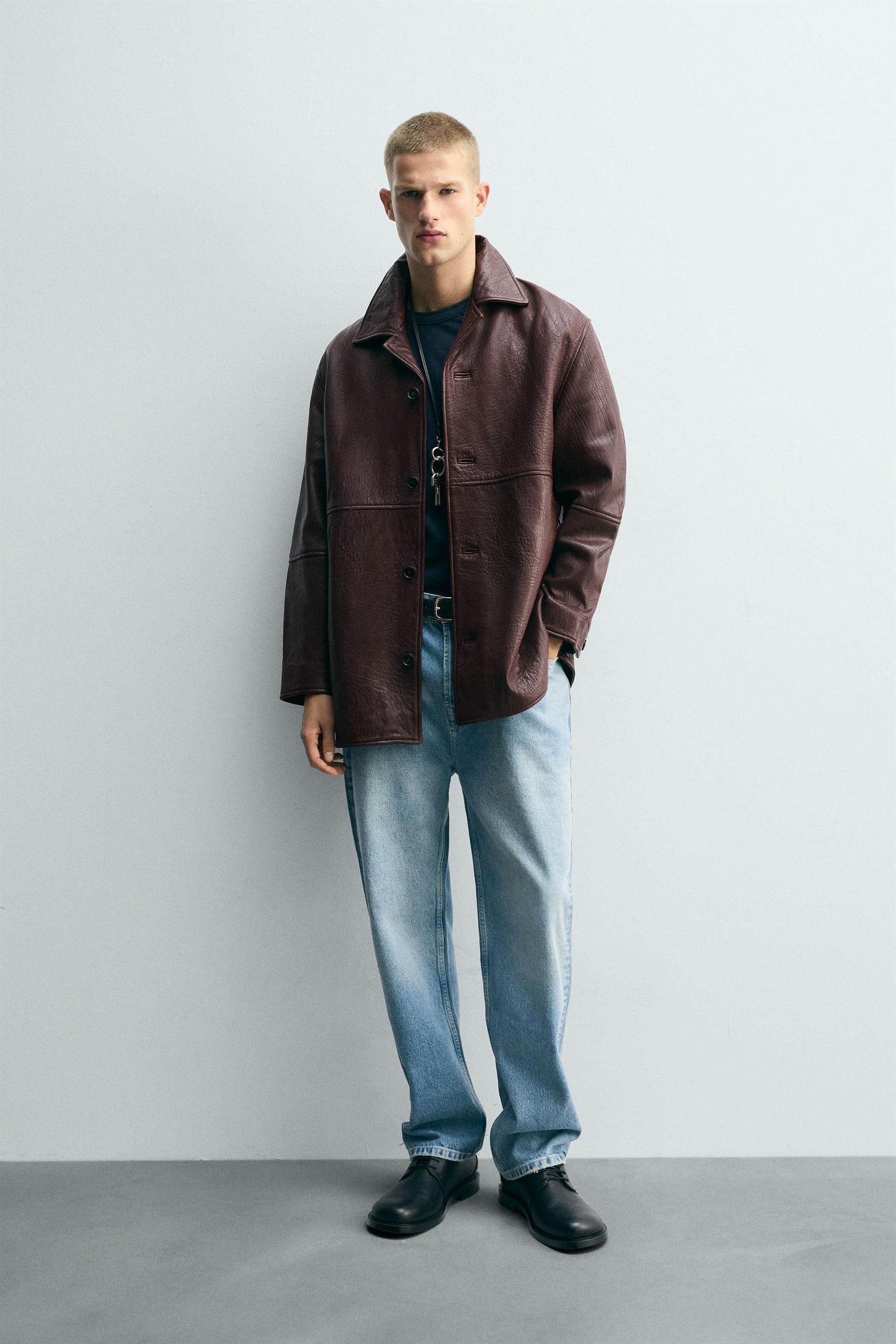 TEXTURED LEATHER JACKET - Image 1