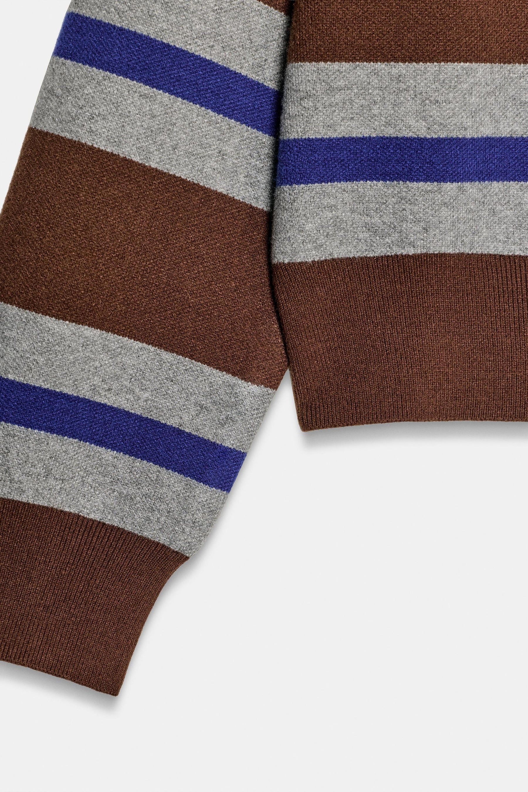 Striped Knit Polo Shirt