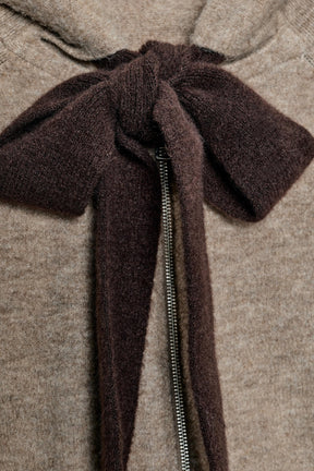 Bow-Detailed Knit Cardigan