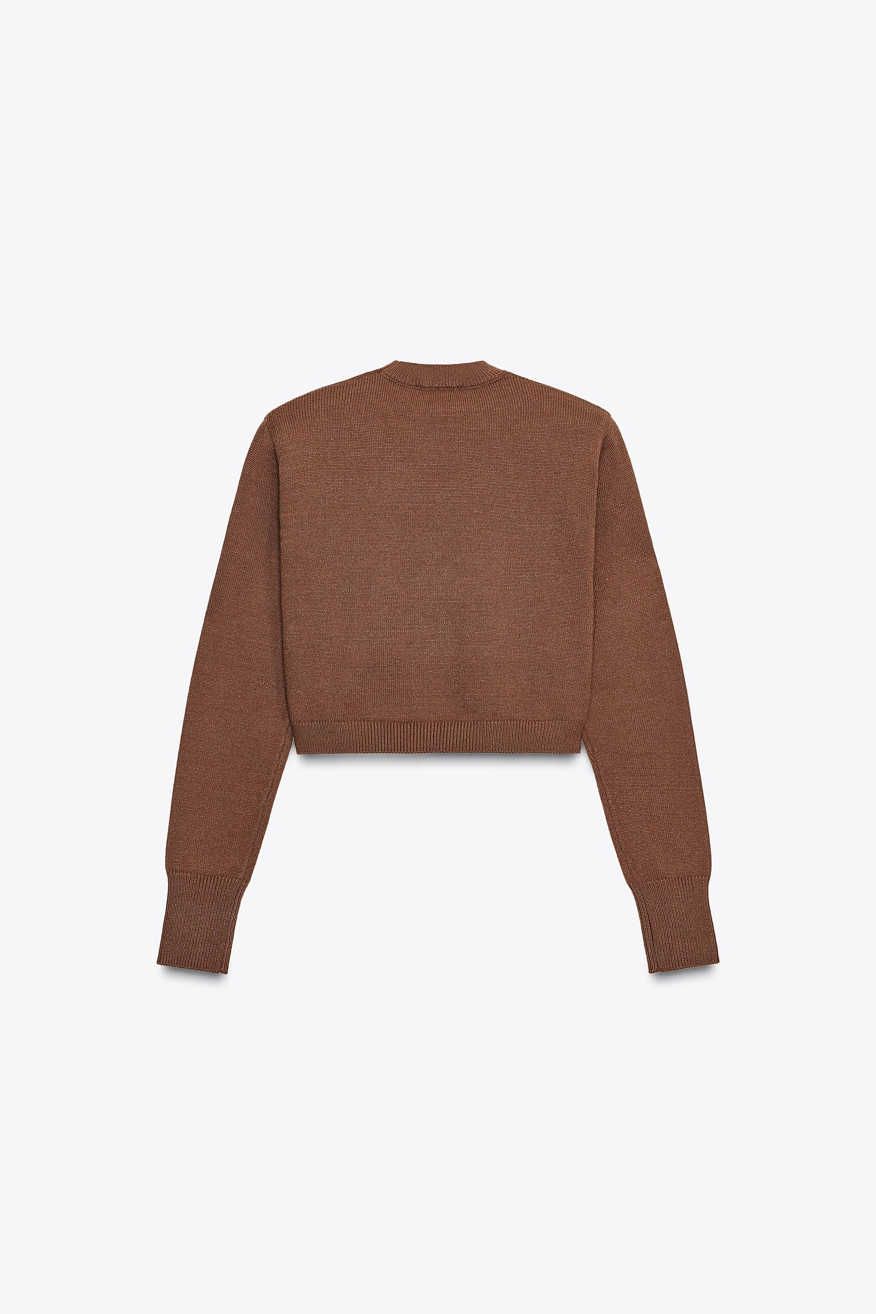 CROPPED KNIT JUMPER WITH SHOULDER PADS - Image 6