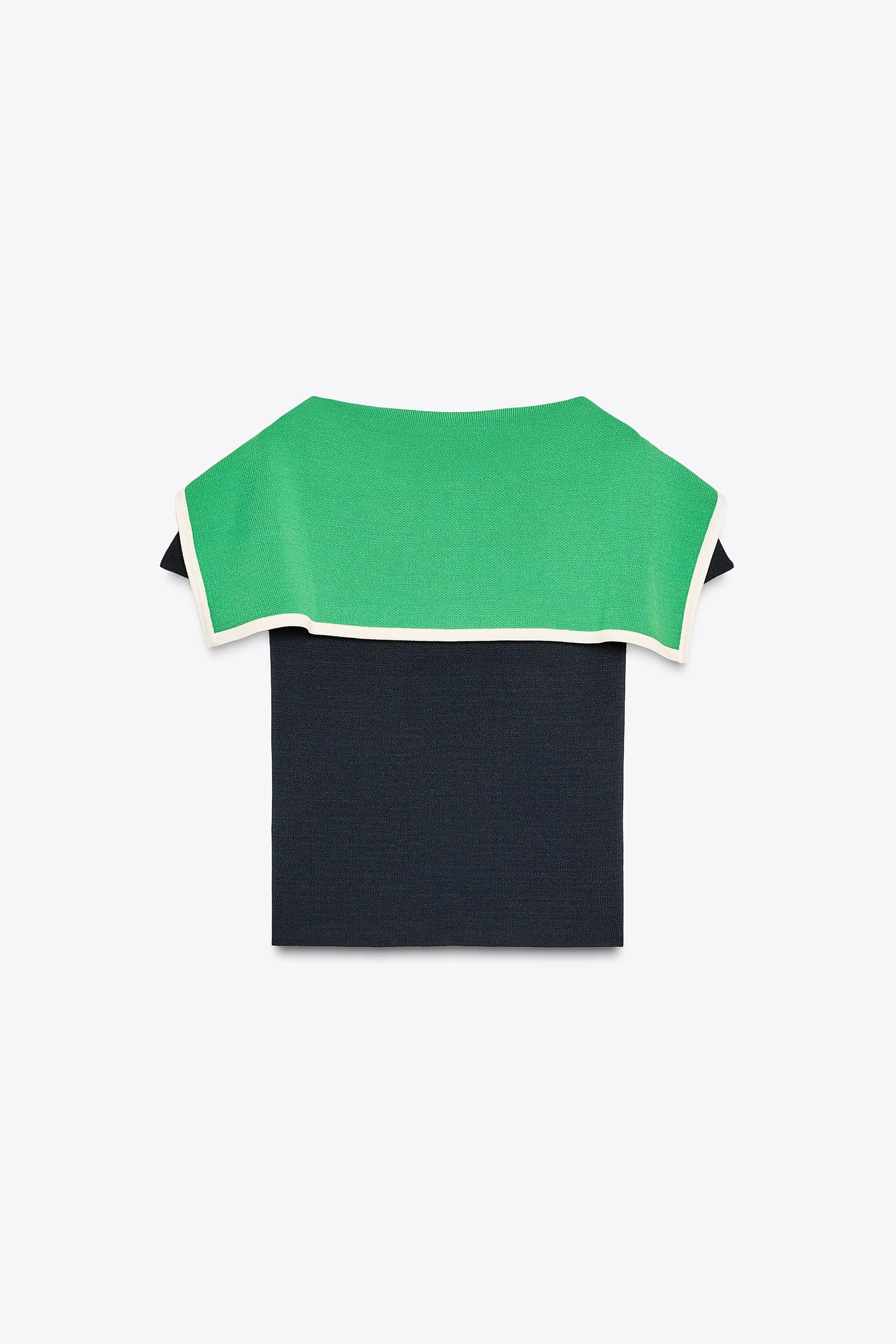 CONTRAST LAPEL SHORT SLEEVE KNIT JACKET - Image 4