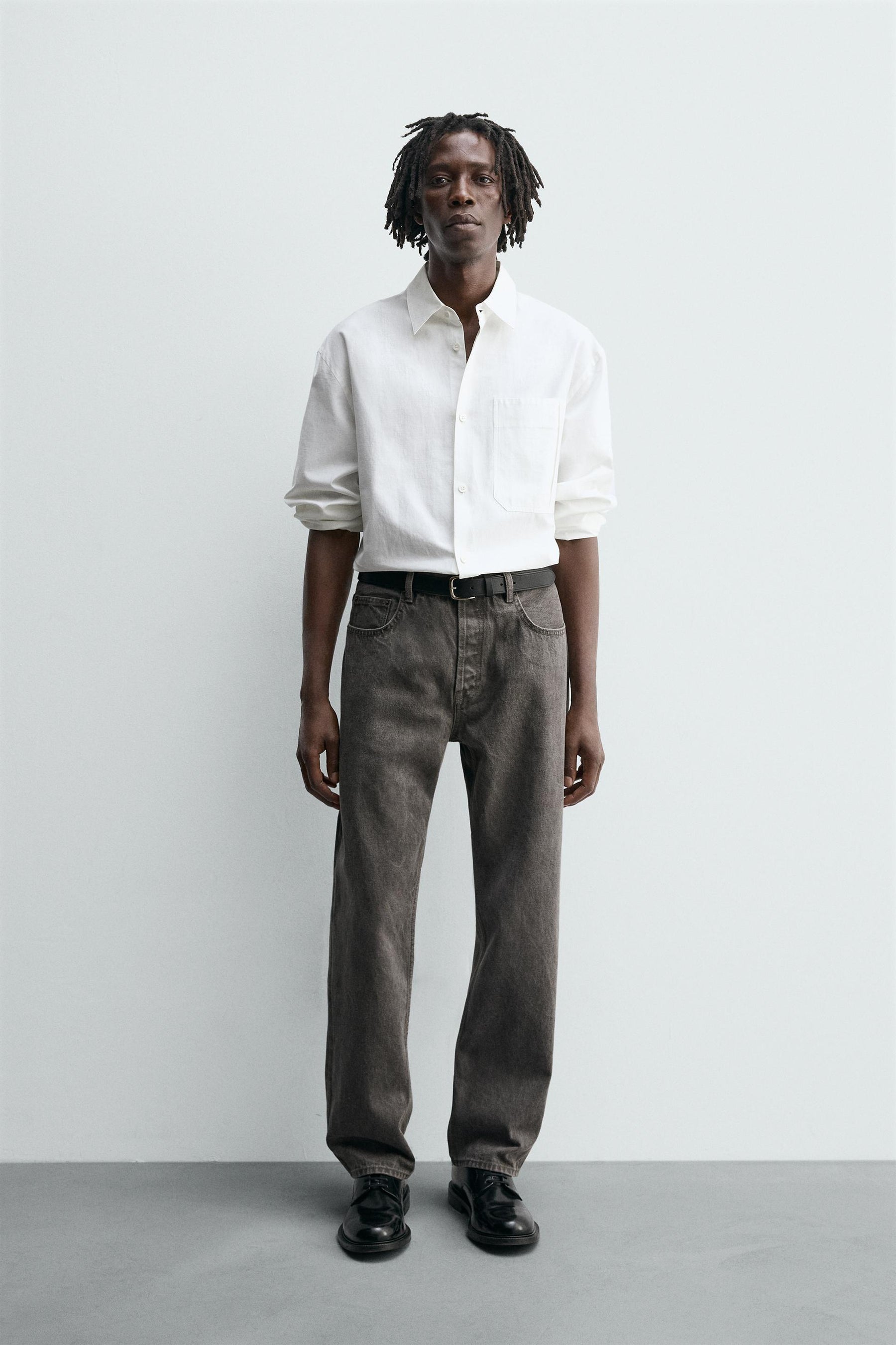 WASHED STRAIGHT FIT JEANS - Image 1