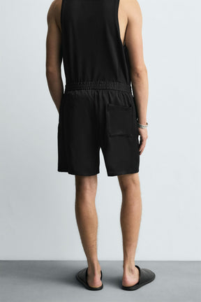 RELAXED FIT SATIN BERMUDA SHORTS - Image 3