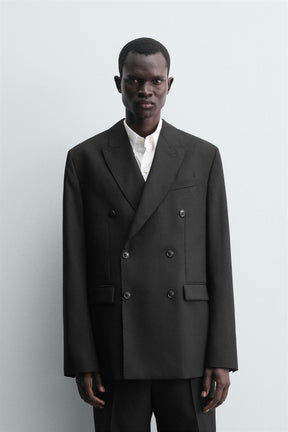 DOUBLE-BREASTED WOOL SUIT BLAZER - Image 2