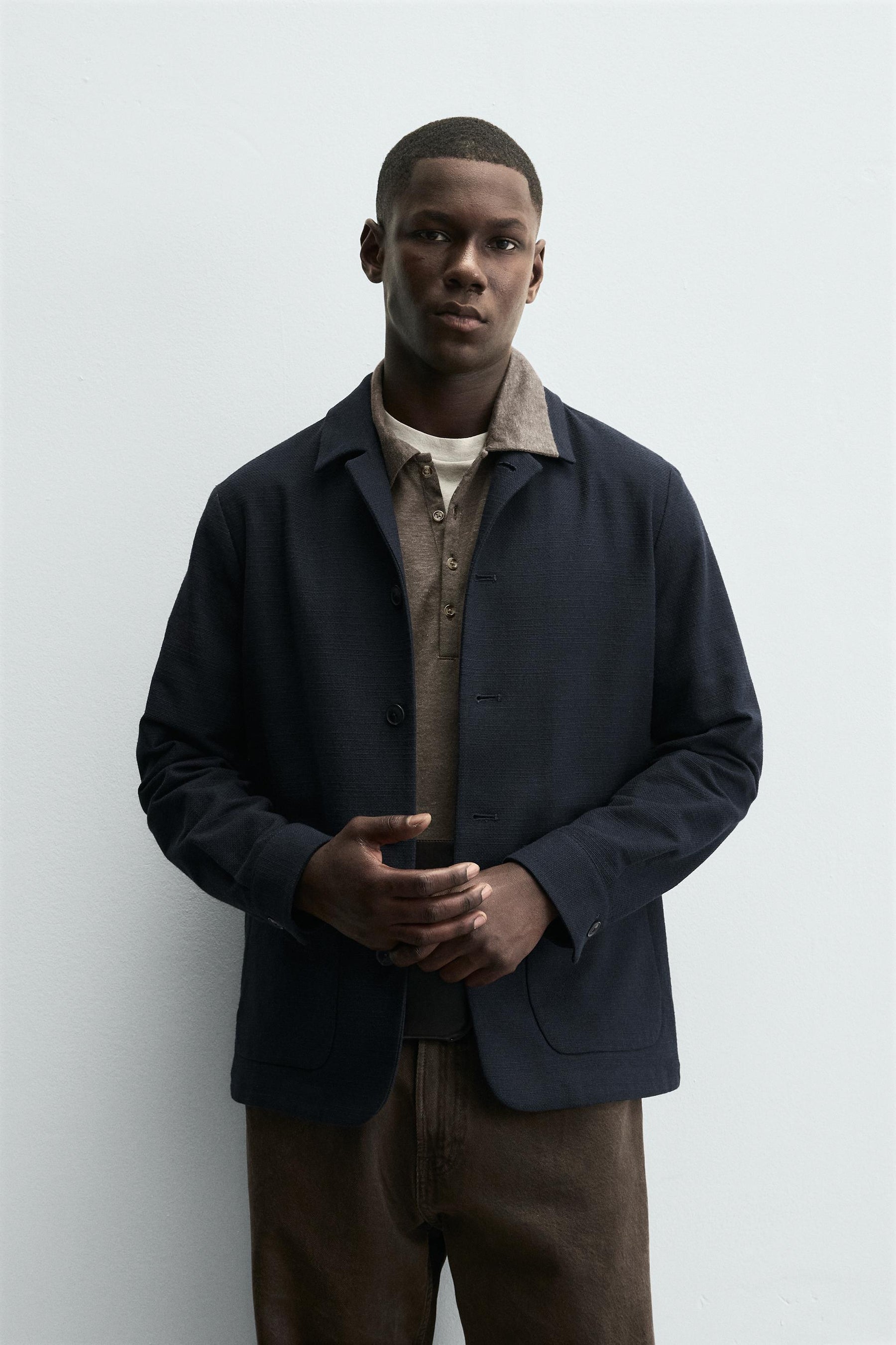 TEXTURED REGULAR FIT OVERSHIRT - Image 2