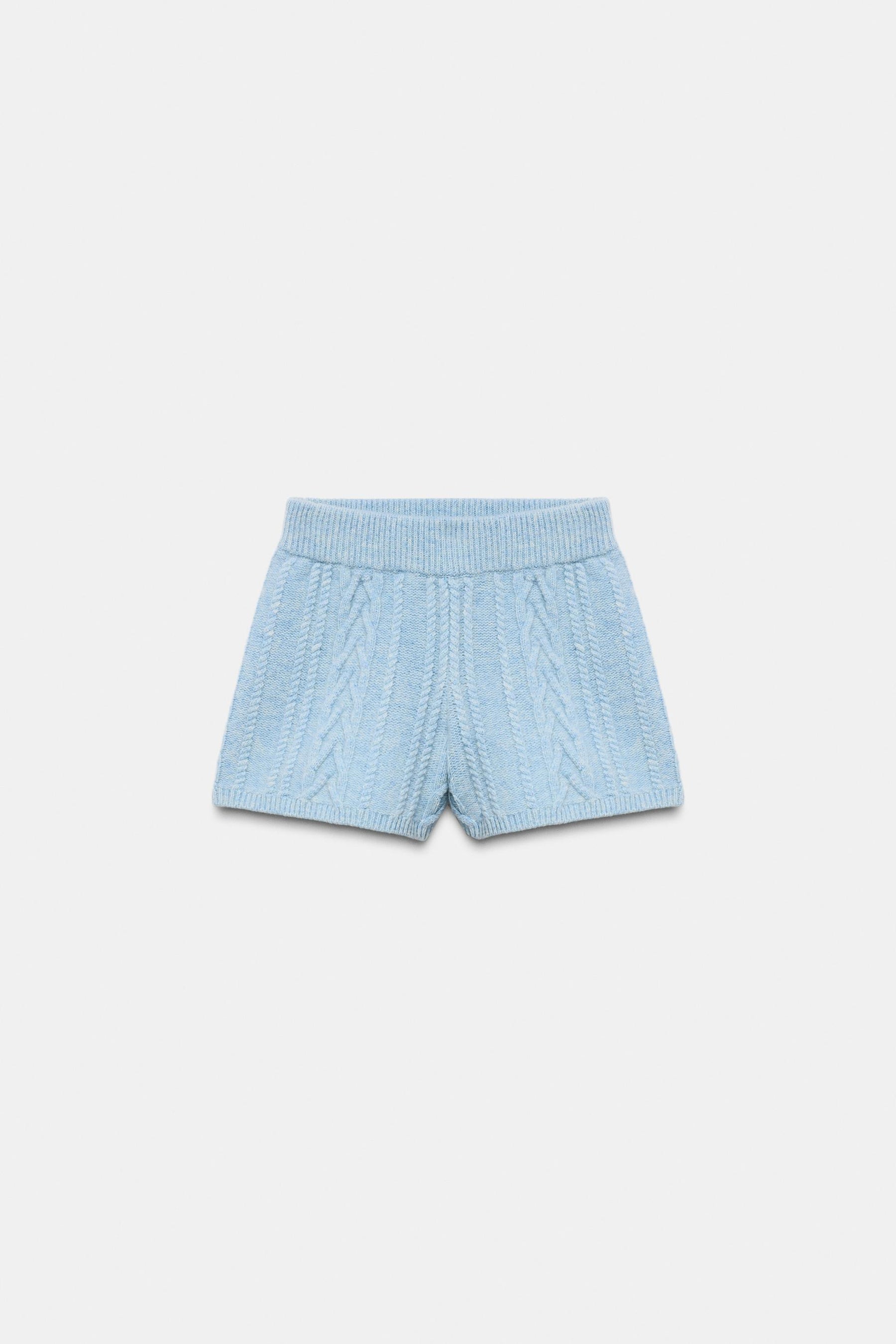 Wool Cable Knit Shorts