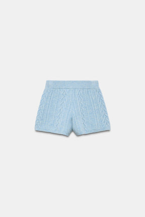 Wool Cable Knit Shorts