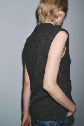 LONG WOOL BLEND VEST - Image 3