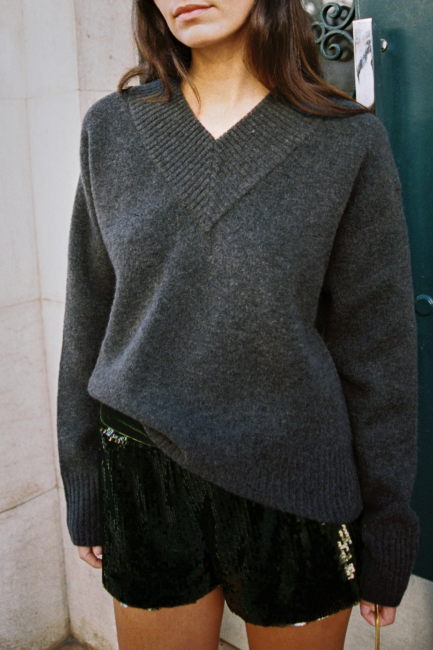 V-Neck Knit Jumper